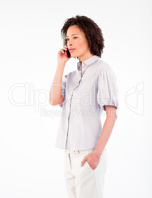 Attractive businesswoman speaking on a mobile