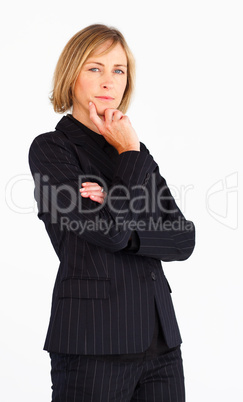 Portrait of businesswoman thinking