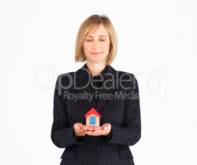 Mature woman dreaming of new house