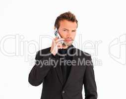 Young businessman using a cell phone