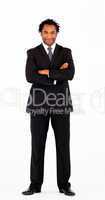 Friendly businessman with crossed arms