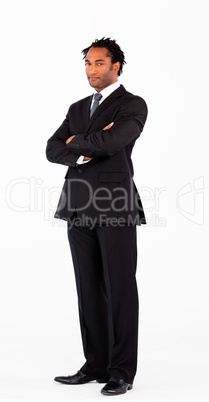 Handsome businessman with crossed arms