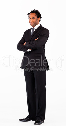 Young businessman with crossed arms