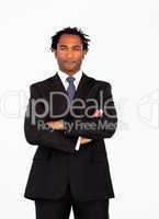 Afro-american businessman with folded arms