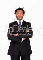 Afro-american businessman with crossed arms