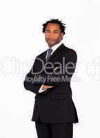 Young afro-american businessman with crossed arms