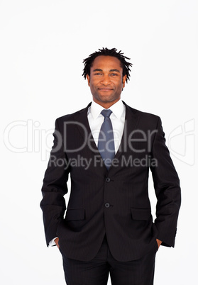 Friendly businessman looking at the camera