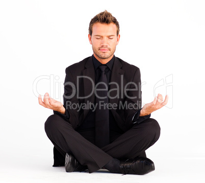 Man relaxing with closed eyes