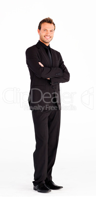 Attractive businessman with folded arms