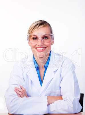 Portrait of a female scientist looking at the camera