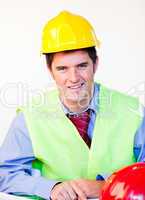 Handsome male with hard hat