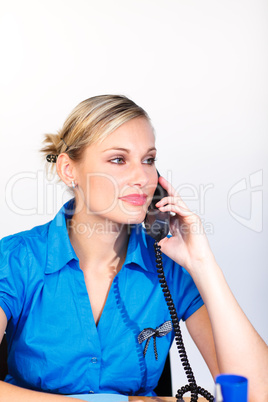 Businesswoman talking on the phone