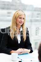 Beautiful businesswoman in a meeting