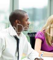 Afro-American businessman in a meeting