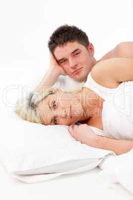 Young couple in bed