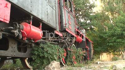 old abandoned steam train