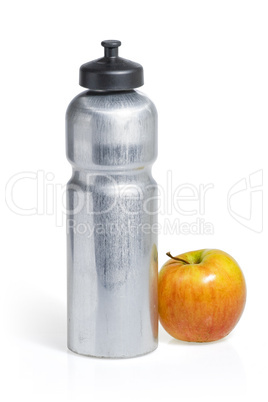Trinkflasche mit Apfel