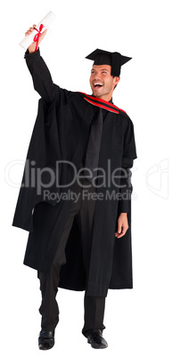 Happy boy celebrating his graduation