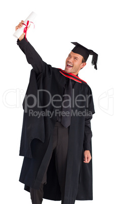 Happy man celebrating his graduation