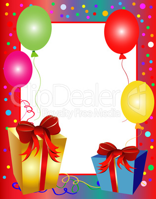 Geburtstagskarte Rahmen mit Geschenken