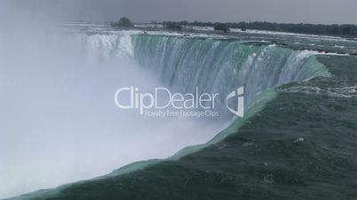 Water flowing over the edge at Niagara Falls