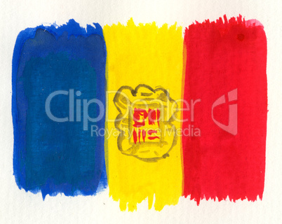 watercolor andorra flag