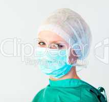 surgeon looking towards camera