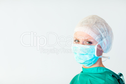 surgeon looking towards camera