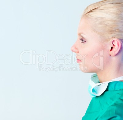 Female Surgeon with her mask off
