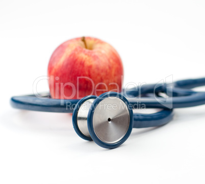 Stethoscope and an apple