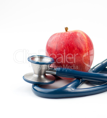 Stethoscope and an apple