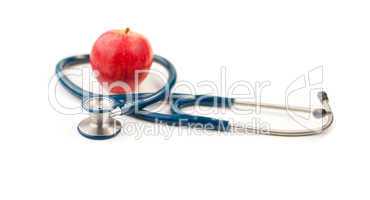 Stethoscope and an apple