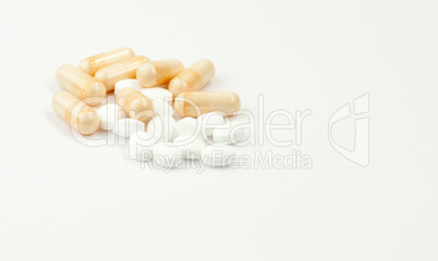 Close up of coloured pills