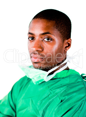 Senior Surgeon in Green scrubs