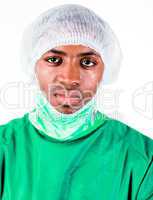 Senior Surgeon in Green scrubs