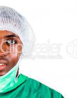 Senior Surgeon in Green scrubs