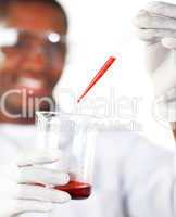 Man holding chemicals in his hands