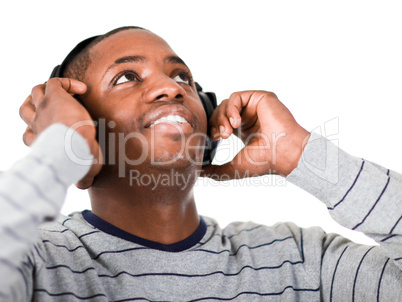 young adult listening to music