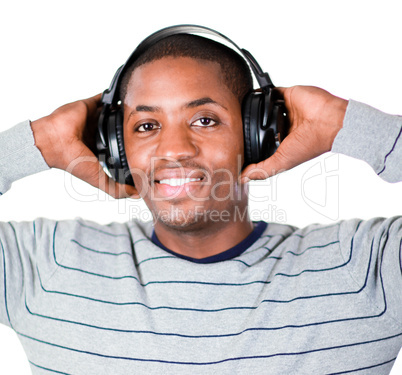 young adult listening to music