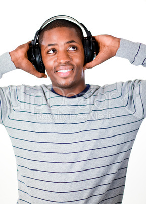 young adult listening to music