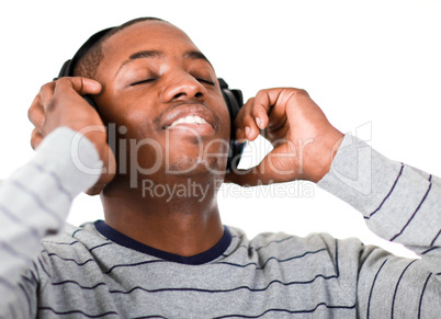 young adult listening to music