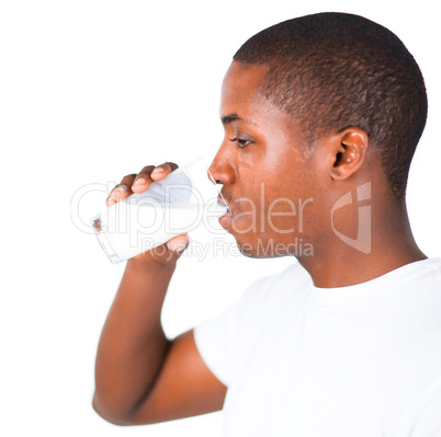 Man drinking a glass of Milk