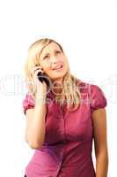 Happy Woman talking on a mobile Phone