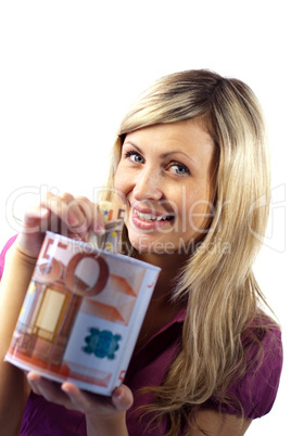 woman saving money