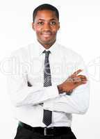 Attractive businessman with crossed arms