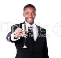 Happy businessman celebrating his success