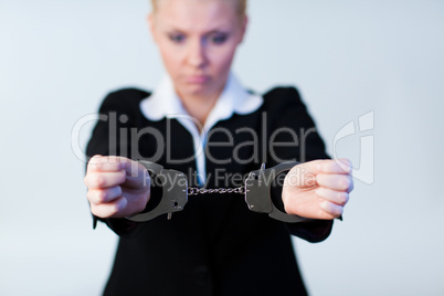 Business Woman in Handcuffs