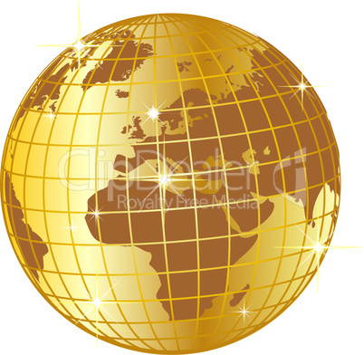 goldener globus europa und afrika