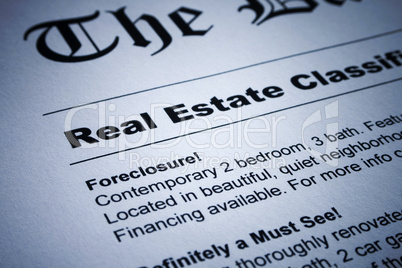 Real Estate ads on Newspaper