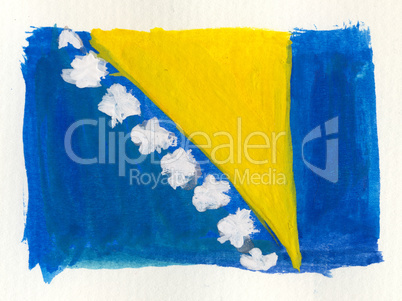 watercolor bosnia and herzegovina flag